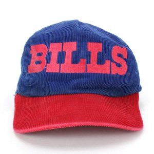 Vintage Buffalo Bills Snapback Football Corduroy Hat Starline Red Blue Rare